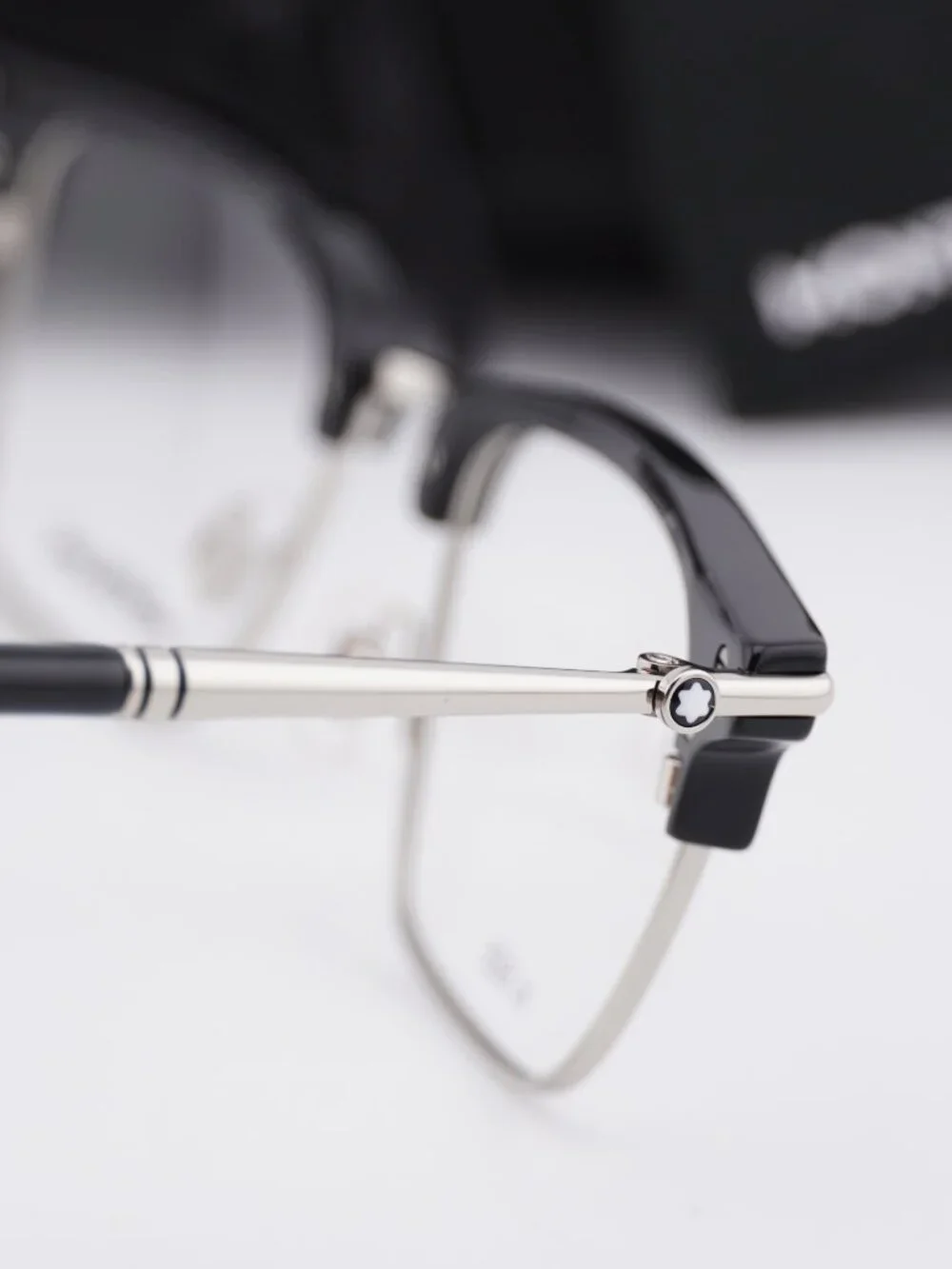 Montblanc MB0243O 001 Square Eyeglasses – Black/Silver 52mm